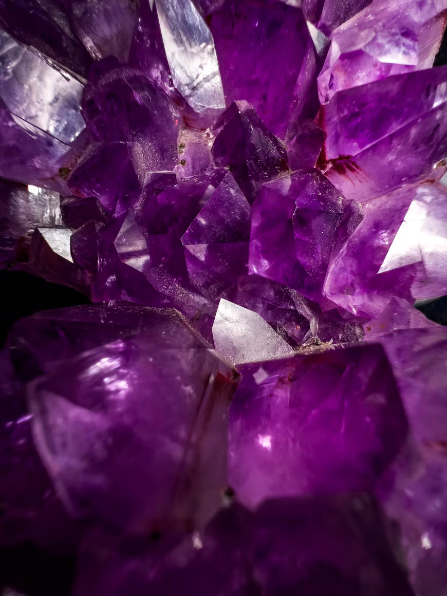 Amethyst-Kristalle in Nahaufnahme