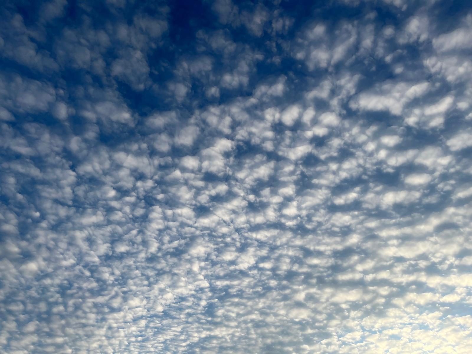 Weiter Himmel mit Schäfchenwolken